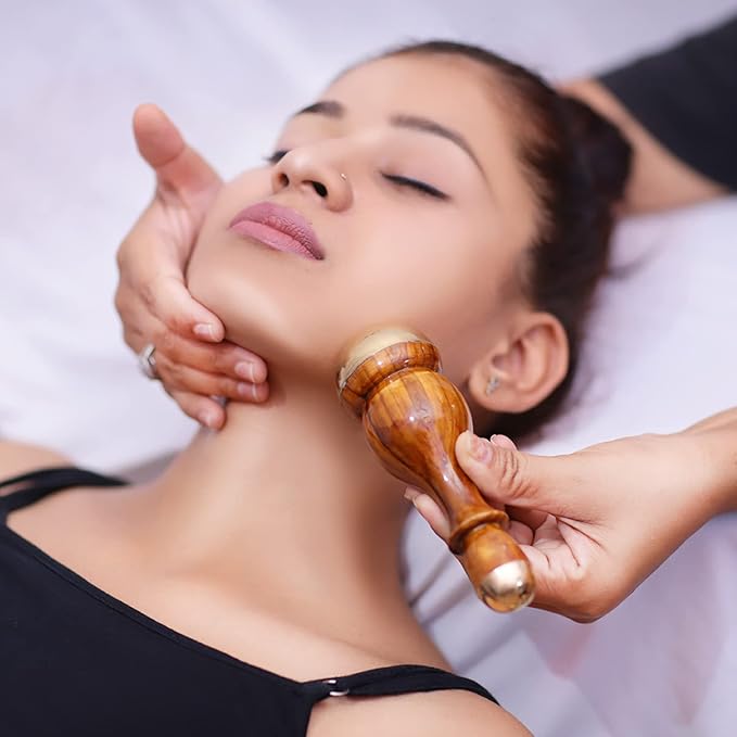 Kansa Wand Face and Foot Massager - Ayurvedic Benefits of Bronze - Restoring Luster Through Detoxification (2 in 1 Desine)