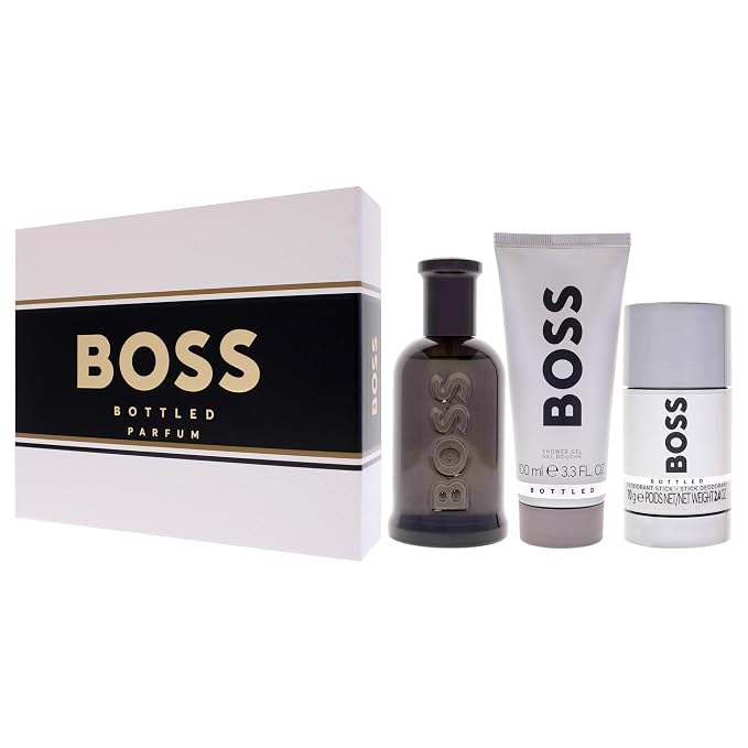 Hugo Boss/ Boss Bottled No. 6 for Men - 3 Pc Gift Set 3.3oz Parfum Spray, 3.3oz Shower Gel, 2.4oz Deodorant Stick