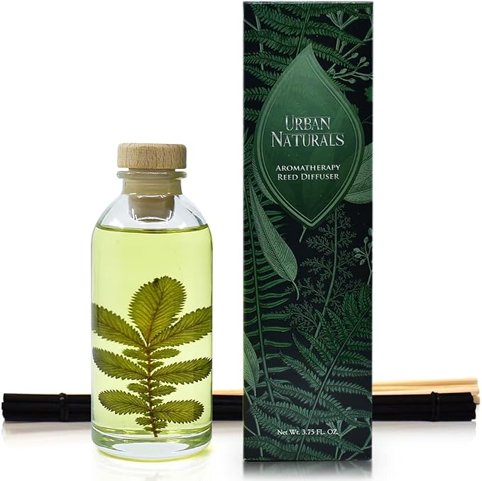 Urban Naturals Eucalyptus Sage Reed Diffuser Oil Gift Set | Eucalyptus, Sage, Mint, Lime & Cedarwood Essential Oils| Soothing & Relaxing Scent for Bathroom or Bedroom