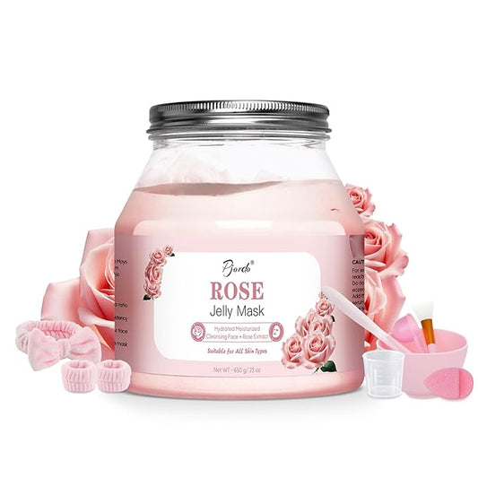 Jelly Masks for Facials Professional, Bulgarian Rose Hydrating & Moisturizing Jelly Mask Powder with Mixing Bowl Set, Peel-Off Hydrojelly Face Mask Skincare, Spa Use for All Skin
