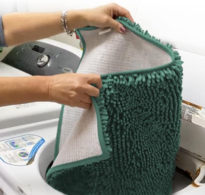 Muddy Mat® | Super Water Absorbent Door Mat Indoor, Microfiber Quick Dry Chenille Entryway Rug, Slip Resistant Front Door Mat,Indoor Mats for Entryway,Machine Washable Pet Rug, Seafoam Green 24"x120"
