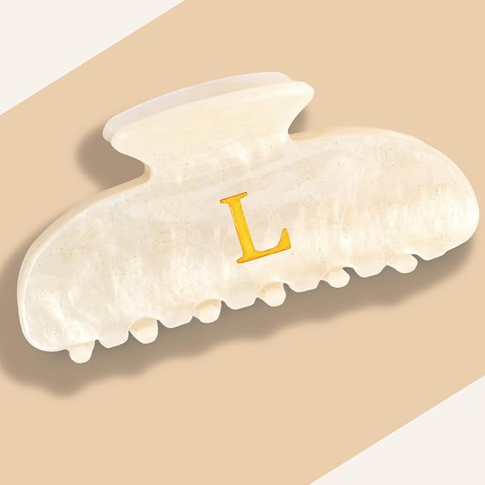 Acrylic Letter "L" Claw Clips for Women, Cute Personalized Hair Clip for Trendy Custom Hair Accessories for Thin Thick Hair