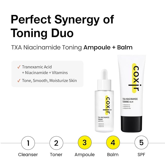 coxir TXA Niacinamide Toning Balm –4% Niacinamide+3% Tranexamic Acid | Clinically Tested, No Irritation |Uneven Tone Care | Mild Deep Hydration Cream with Squalane | Korean Skincare 40ml1.35 fl.oz]