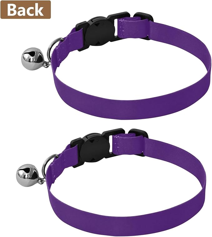 Royal Purple Black Gradient Kitten Collars 2 Pack Soft Polyester Pet Collar Adjustable Length 10.6" to 17.1"