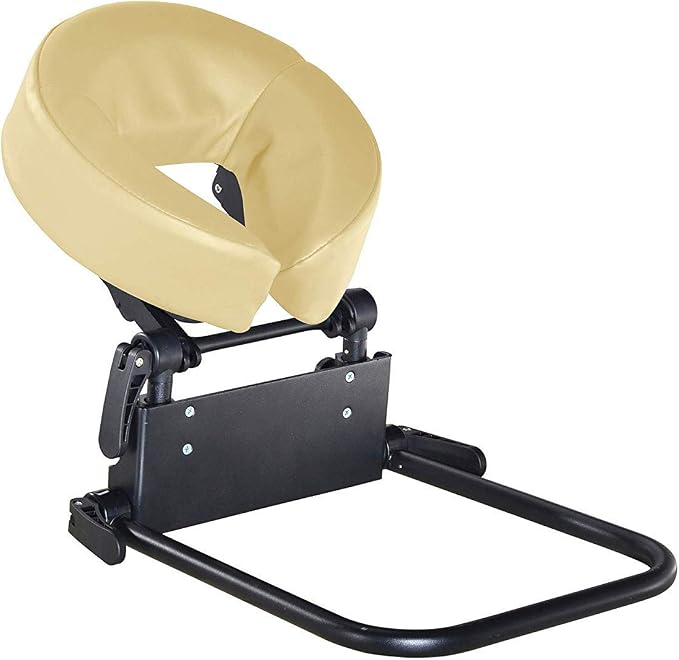 Master Massage Home Massage Headrest Kit Professional for Bed, Adjustable Headrest & Pu Face Cushion for Private Masseuse, Face Down Pillow Mattress Top Massage Kit Family Use (Cream)