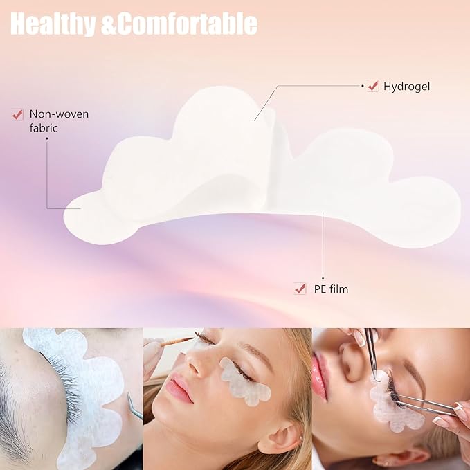 Upgraded 150 pairs Under Eye Gel Pads Eyelash Extension Lint Free Gel Patches for Eyelash Extension Supplies Tools (Pink)