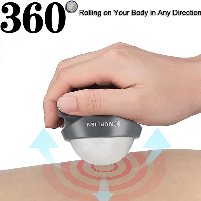 Massage Roller Ball, Tight and Sore Muscles Relief, Manual Massager, Alleviating Shoulder, Arms, Back, Legs, Calves or Muscle Tension - White