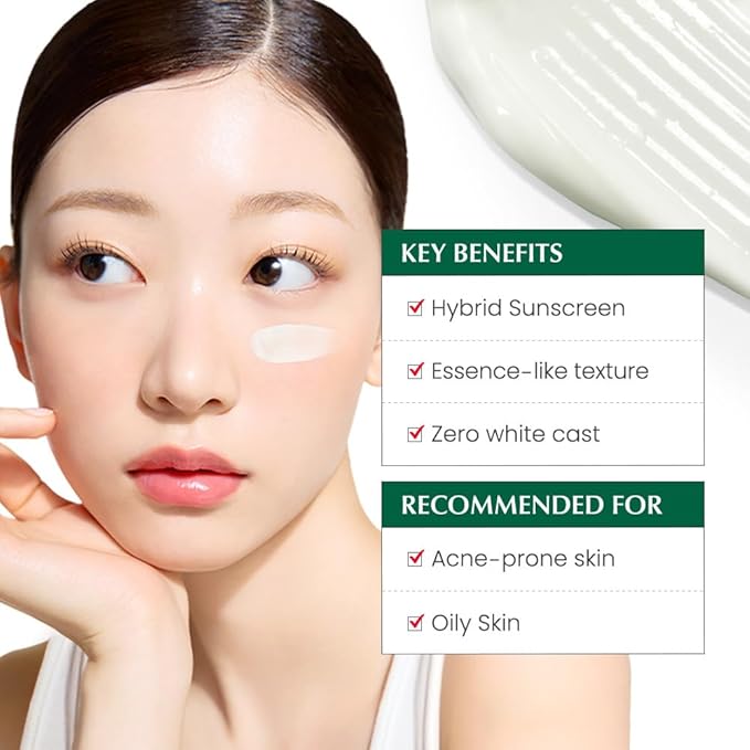 Dr. G R.E.D. Blemish Soothing Up Moisture Sunscreen - Korean Sunscreen with No White Cast - Broad Spectrum SPF for Sensitive Skin - Non-Greasy - With Hyaluronic & Azelaic Acid - 1.69 fl oz