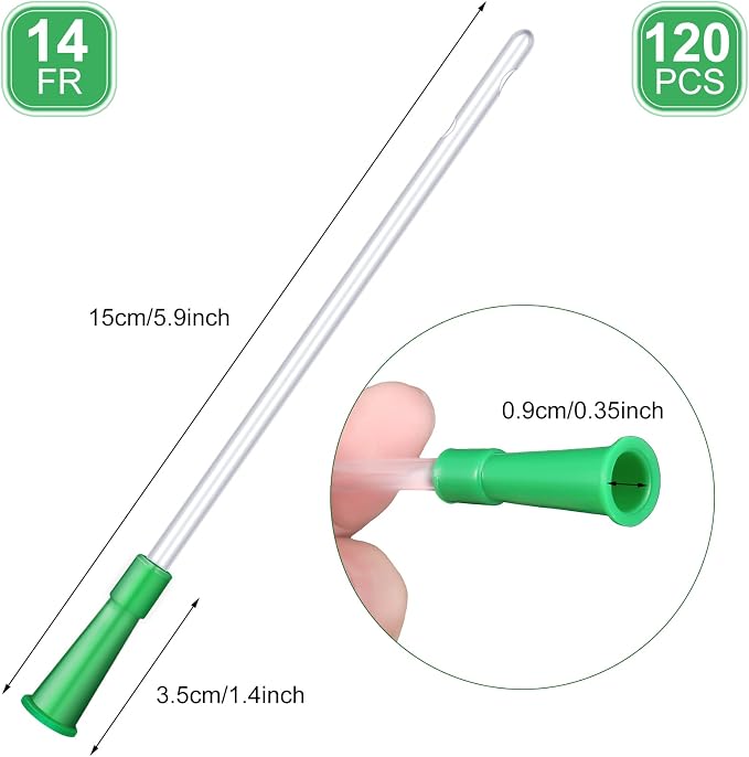 Nuanchu PVC Replacement Tubings Supplies Tubes Kit Clear Replacements Hose with Flexible Rounded End for Smooth Insert(14 FR,120 Pieces)