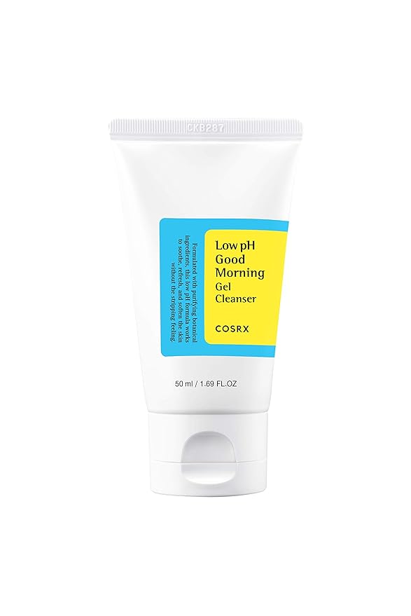 COSRX Low pH Good Morning Gel Cleanser 1.7 fl.oz / 50ml | TSA Approved Travel Size Mild Face Cleanser | Korean Skin Care for Acne Prone Skin, PH Balancing, Anti Acne, Breakouts Treatment