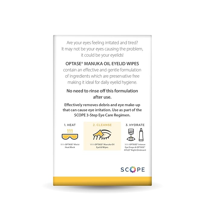 Optase Manuka Oil Eyelid Cleansing Wipes