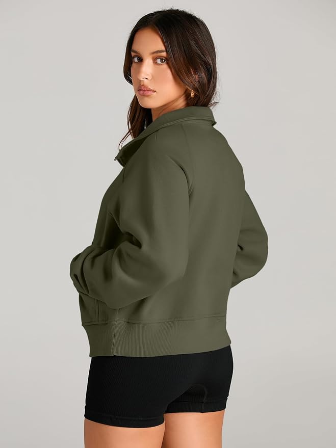 AUTOMET Womens Sweatshirts Half Zip Fleece Pullover Fall Outfits | Fall Fashion Clothes 2026,Cropped Sweatshirts,Cute Y2k Tops,Quarter Zipper Sweater,Winter Loungwear Outfits