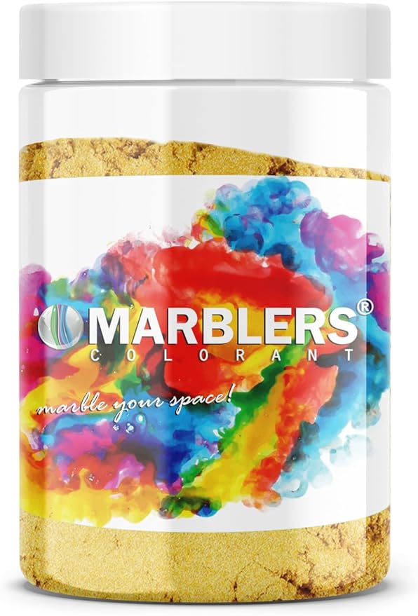MARBLERS Gold Mica Powder [Bright Gold] 4oz (113g) | Cosmetic Grade | Epoxy Resin Pigment, Dye | Non-Toxic, Vegan, Cruelty-Free | Lip Gloss, Nails, Body Butter, Bath Bomb, Candle & Soap Making