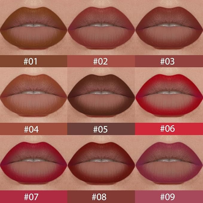 2Pcs Gradient Matte Lipstick Crayon Lip Liner pencil, Flawless Contour Gradual Ombre Effect lip Pencil, Lipstick for Women Long Lasting Waterproof Smudge Proof Lipstick Pencil 06#+07#