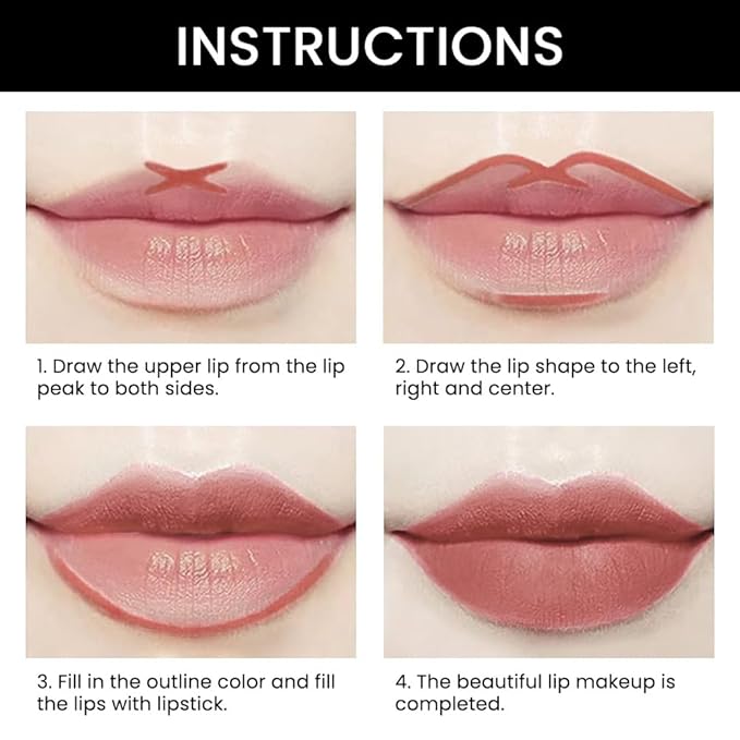 2-in-1 Fairest Nude Velvet Lip Liner & Lipstick Set Kit for Women, Matte Lips Kit with Lip Liner Lip Stains Long Lasting Waterproof 24 Hour Lipstick and Lip Liners Combo Lipliners Pencil Set 47