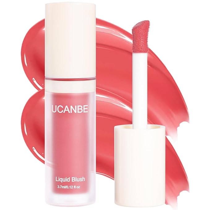 Matte Liquid Blush for Cheeks, High Pigment Buildable Cream Blush, Long-Lasting Natural Glow - Hydrating Formula Lightweight Makeup Radiant Flushed Cheeks (04 Coral)