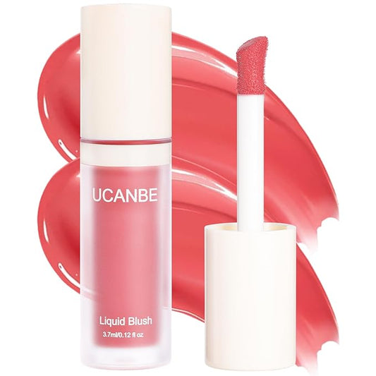 Matte Liquid Blush for Cheeks, High Pigment Buildable Cream Blush, Long-Lasting Natural Glow - Hydrating Formula Lightweight Makeup Radiant Flushed Cheeks (04 Coral)