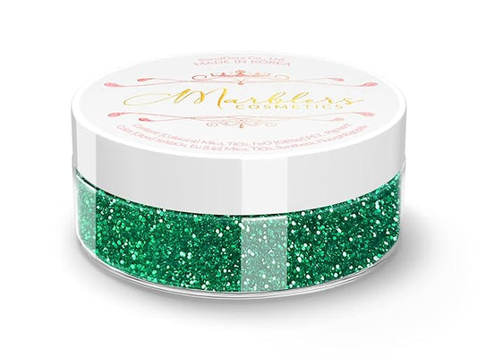 MARBLERS Twinkle Face & Body Glitter [Christmas Green] 0.18oz (5g) | Fine | Non-Toxic | Vegan | Cruelty-Free | Festival, Rave & Party Makeup | Eye, Hair, Nail Polish, Eyeshadow | Nail Art | Gel Nail