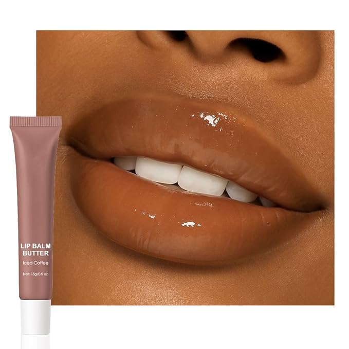 Summer Butter Lip Balm Lip Gloss, Ultra-Hydrating Natural Vegan Lip Balm, Sheer-Tinted Shine & Hydration, Soothes & Softens Dry Lips Skincare, Bálsamo labial hidratante #3 Iced Coffee
