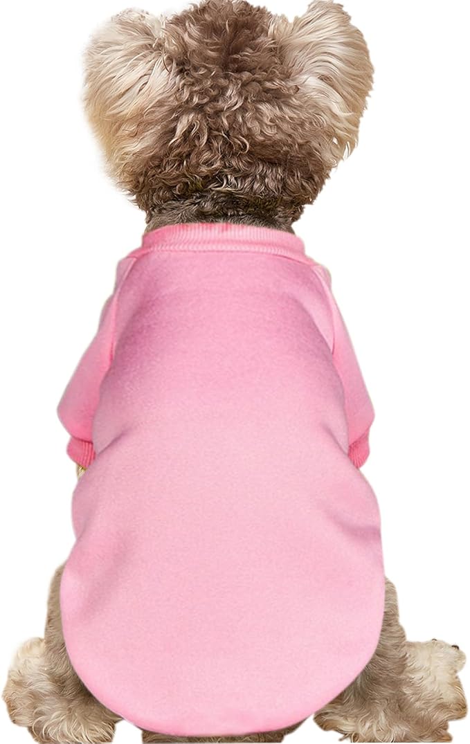 Soft Puppy Sweater for Small Dogs Winter Knit Pullover, Pink M | Elastic Cuffs Pet Clothes, Holiday Party Matching, Fall Winter Daily Outfit, Soft Breathable Machine Washable Sweatshirt
