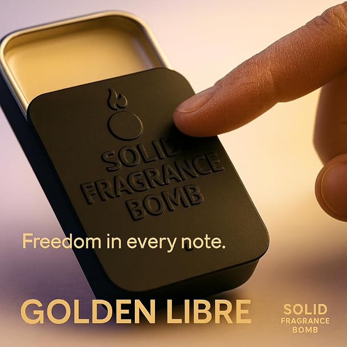 – Premium All-Natural Solid Cologne for Men & Women | Long-Lasting, TSA-Safe, Alcohol-Free, Halal, Handmade Travel Fragrance Balm (Golden Libre)