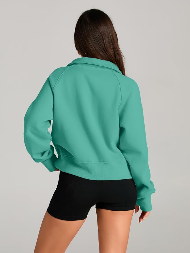 AUTOMET Womens Sweatshirts Half Zip Fleece Pullover Fall Outfits | Fall Fashion Clothes 2026,Cropped Sweatshirts,Cute Y2k Tops,Quarter Zipper Sweater,Winter Loungwear Outfits