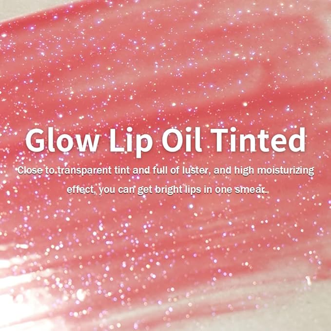 Color Changing Lip Oil – Hydrating Glossy Lip Tint with Natural Shine, Non-Sticky Nourishing Lip Glow, Long-Lasting Moisture for Soft & Plump Lips(03 PEACH SHINE)