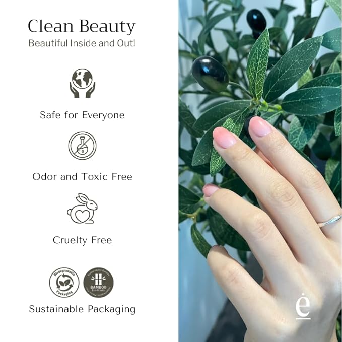34 Piece Fully Cured Gel Nail Strips With No UV Light Needed, 14+ Days Gel Nail Polish Stickers, Salon Quality, Easy to Apply & Remove – Toxin Free, No Damage (Bare Bliss)