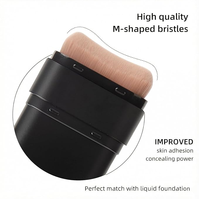 Flawless Hydrating Face Foundation Stick, Korean Lightweight Full-Coverage Cream-to-Matte Multi-Use Makeup for Dark Circles & Blemishes, Long-Wear Cream Stick with Brush, All Skin Types (04#Wheat)