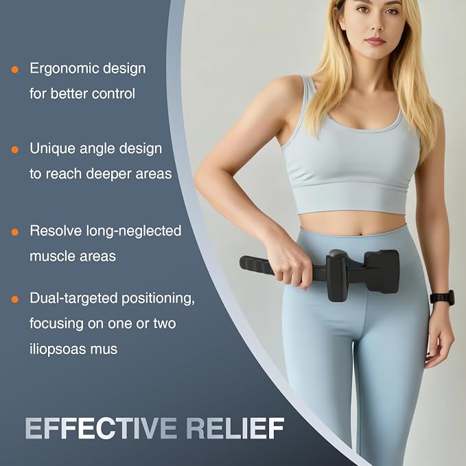 Psoas Release Tool-Hip Flexor Release Tool Fully Adjustable for Iliacus,Waist Pain Sciatica,Back&Posture Relief,Massage Hook and Trigger Point Massage Tool