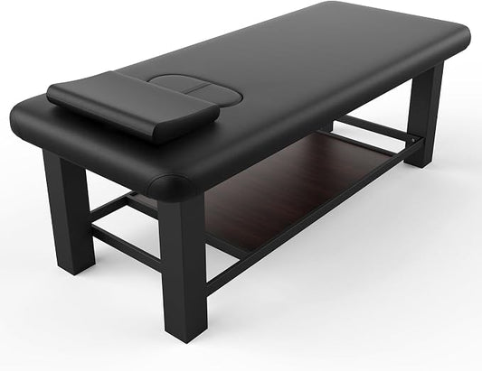 Dolonm 700LBS Heavy Duty Stationary Massage Table with Open-Chest & Headrest for Treatment, Physical Therapy, Spa Facial Professional Massage Bed, Thickening Metal Frame - Fixed Backrest