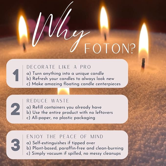 Foton Pearled Candle 18 Oz - Lazy Lulu Tropical Hawaiian Scented Non Toxic Luxury Long Lasting Powder Wax Sand Candles up to 120 Hours - Refillable Pearl Candle Sand with 30 Wicks