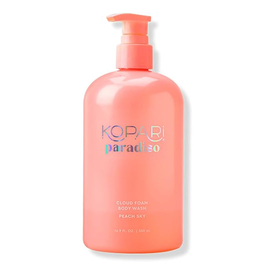 Kopari Paradiso Cloud Foam Body Wash – Peach Sky | Hydrating Foaming Body Wash with Hyaluronic Acid & Vitamin E | Gentle Cleanse, Juicy Scent