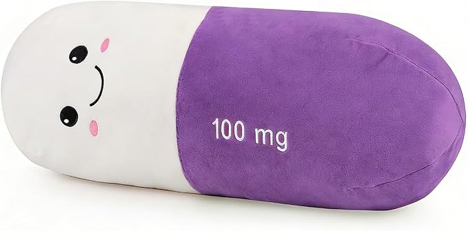 Cervical Neck Roll Pill Pillow, Cylinder Bolster Chill Pillows with Washable Cover, Round Neck Pillows Support for Bed Sleeping, Designed for Head, Neck, Lumbar, Legs Back and Yoga (Purple, M)