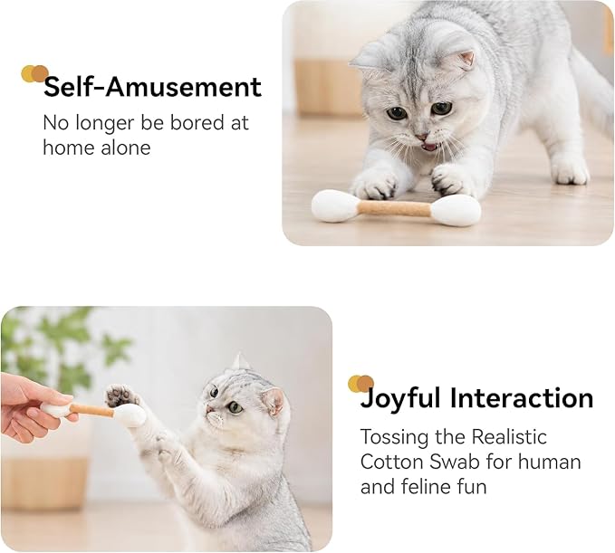 Potaroma 3 Pack Cat Toys Felt Cotton Swab Design with Catnip