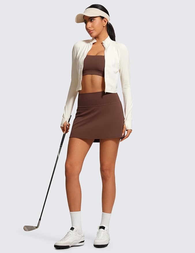 CRZ YOGA Butterluxe High Waisted Tennis Skirts | Built-in Shorts with Pockets, Extremely Soft, Casual, A Line, Stretchy, Mini, Skort for Women