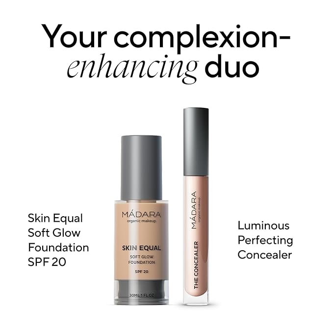 MADARA Liquid Foundation Face Makeup – Skin Equal Soft Glow Mineral Foundation SPF15 IVORY 20-30 ml, Hyaluronic Acid, Buildable Medium Coverage, Dewy Finish, Vegan, COSMOS natural certified