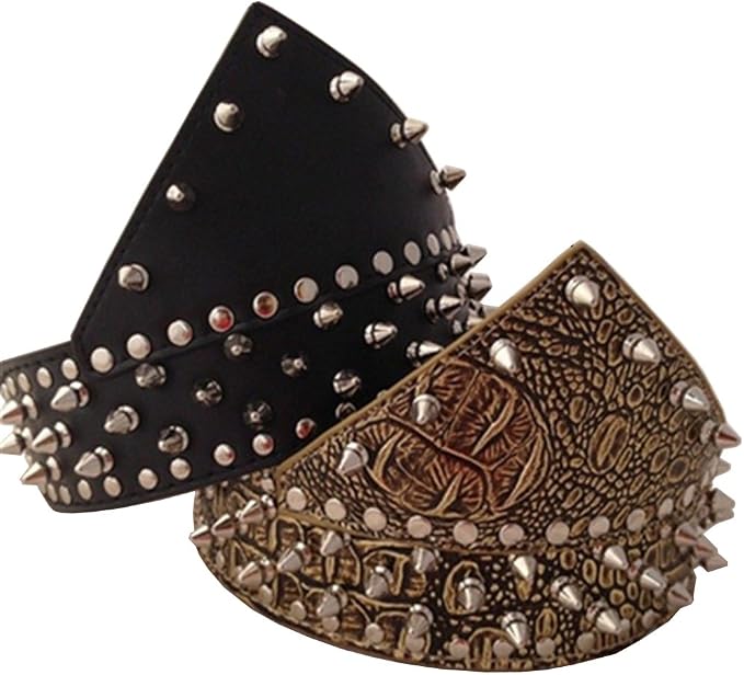 Dogs Kingdom 20"-26" Length Triangle Collar Design Spiked Silver Rivets Studded Leather Dog Collar Heavy Duty for Medium Large Breeds Pitbull Mastiff Boxer Bully Black L