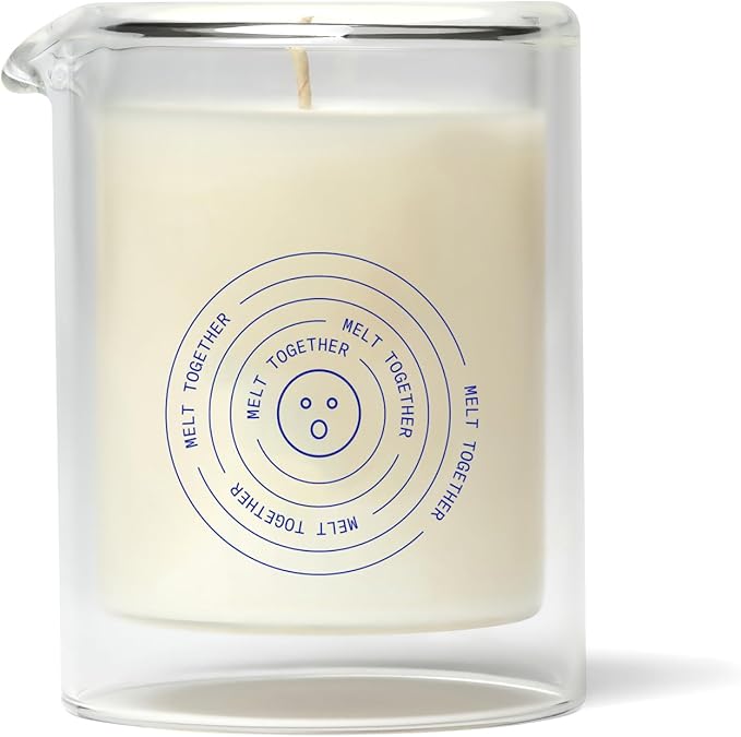 Dame Products Massage Oil Candle - Plant Based Skin & Body Candle for Sensual Massage, Moisturizing & Relaxing Aromatherapy Candle with Kava Kava - Skin Safe - Melt Together Scent