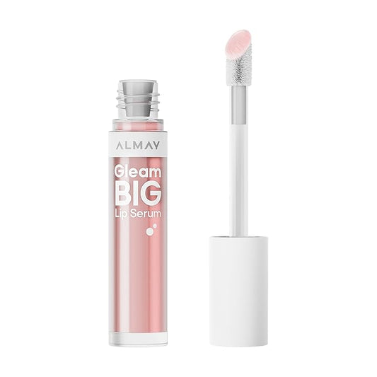 Almay Gleam Big Lip Serum, Hydrating and Moisturizing, Hypoallergenic Lip Gloss, Non-Sticky, 100 Positively Pink, 0.13 fl oz