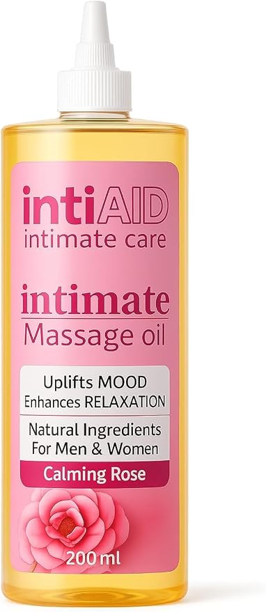 Intimate Massage Oil for Date Nights with Calming Rose Scent | Natural Jojoba, Almond Oil & Vitamin E | 7 Fl Oz