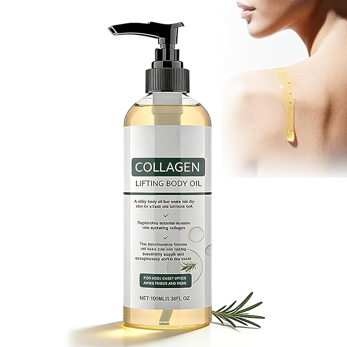 New Collagen Lifting Body Oil After Shower, Hydrating Collagen Oil For Body, Moisturizing Anti Aging for Women & Men, Helps Soften Appearance of Crepey Skin for All Skin Types-1PC