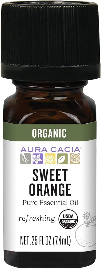 Aura Cacia Organic Sweet Orange Essential Oil 0.25 fl. oz.