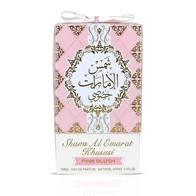 Ard al Zaafaran Pink Blush Shams Al Emarat Khususi, Marshmallow Blush Perfume For Women, Eau de Parfum - 100 ML (3.4 OZ) Romantic & Sweet Arabian Perfume - A Captivating Scent wrapped in Pink Bottle