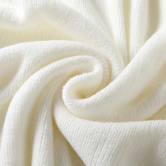 Homiest Ivory White Knitted Throw Blanket with Fringe, 60x80 Inch | Pure Acrylic, Lightweight & Breathable, All-Season Use, Machine Washable, Wrinkle & Fade Resistant, for Couch Sofa And Bed