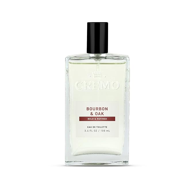 Cremo Cologne For Men - Bourbon & Oak Mens Cologne Spray, A Sophisticated Blend of Distiller’s Spice, Fine Bourbon and White Oak, Multi-Layered Signature Men's Fragrances, 3.4 Fl Oz