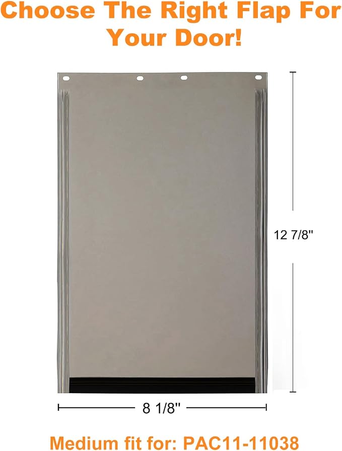 PAC11-11038 Dog Door Replacement Flap - Pet Doggie Replacement Flap Door with Screws Fits PetSafe, Medium Size 12 7/8" x 8 1/8"