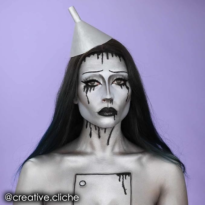 Mehron Makeup Fantasy FX Cream Makeup | Water Based | Halloween | Silver Face & Body Paint For Adults 1 fl oz (30ml) (Silver)
