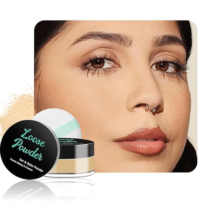 Blurring Loose powder, Silky Setting Powder for all skin Built-in powder puff (Warm Tan, 0.21 Fl Oz (Pack of 1))