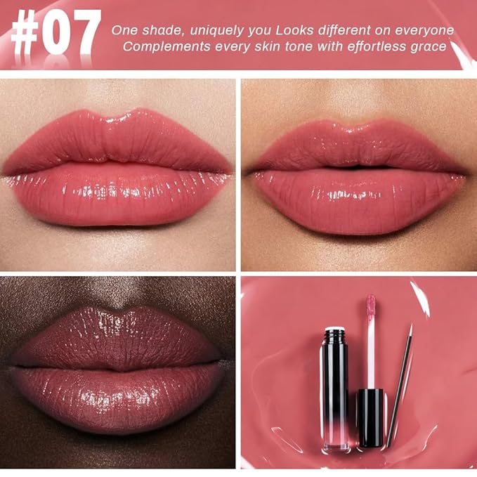 evpct Light Pink Shiny Glossy Longwear No-Budge Liquid Lip Color Lipstick Makeup, Highly Pigmented Color Instant Shine, Waterproof Long Lasting Lipstick for Women, Lip Stain Gloss with Lip Liner Brush